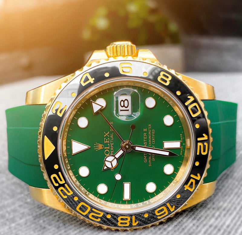 Rolex  GMT master II rosegold with black strap