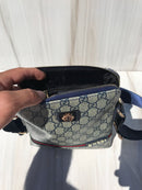 Gucci XL light blue shoulder bag tricolour bee sign