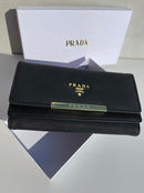Prada new trendy black leather model women’s wallet