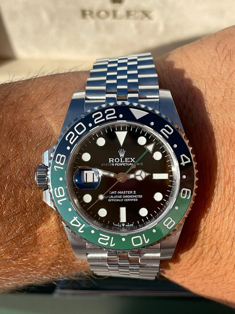 Rolex GMT Master ll SPRITE jubile 3285 1:1 Doublete ETÁ (rolex left handed)