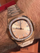 Patek Philippe Nautilus Rose Gold Diamond Bezel