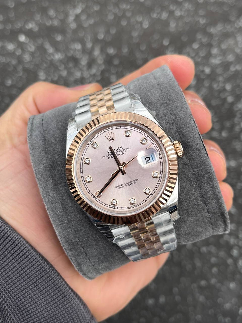 Best Replica Datejust white bicolore violet field dial 41 mm jubile