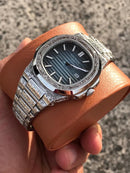 Patek Philippe Nautilus engraved Blue diamonds