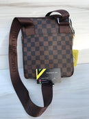 LV brown shoulder bag with merallic Louis Vuitton sign