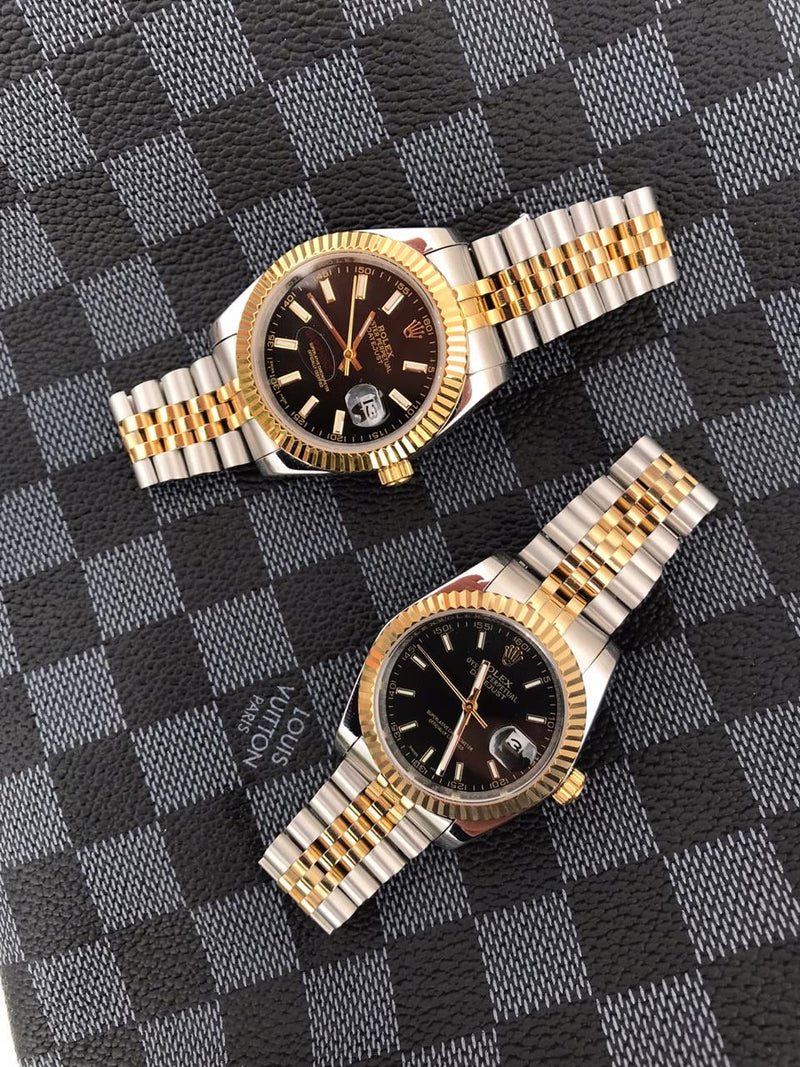 Rolex datejust bicolor with black dial
