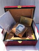 Cartier Santos Bling Bling Silver Iced Out