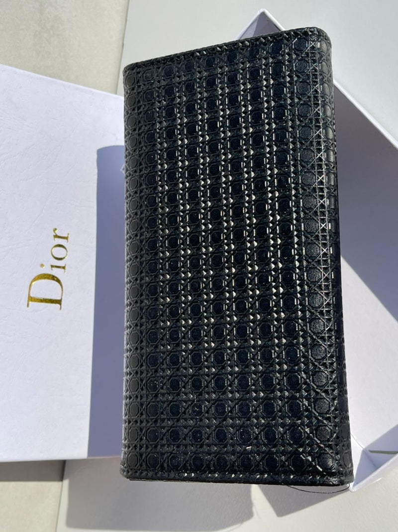 Dior new trendy black leather model women’s wallet