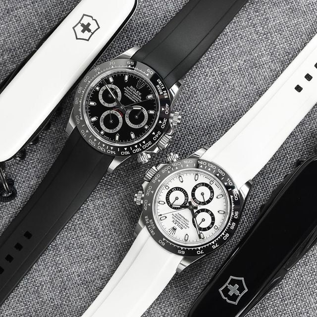 Rolex Black Daytona with white strap