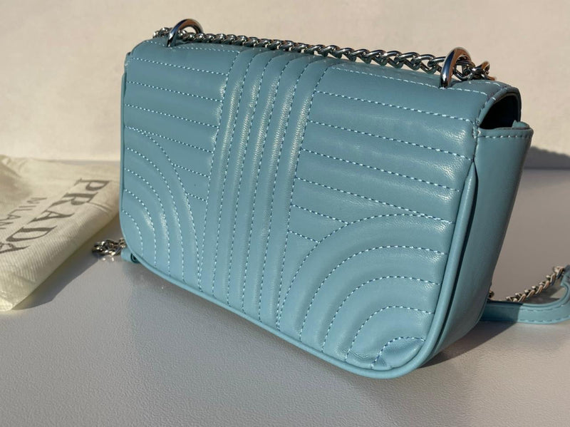 Prada new trendy baby blue leather model women’s bag