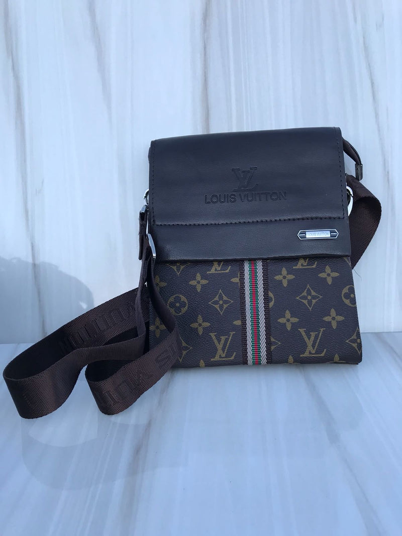 LV brown shoulder bag with Vertical tricolour sign