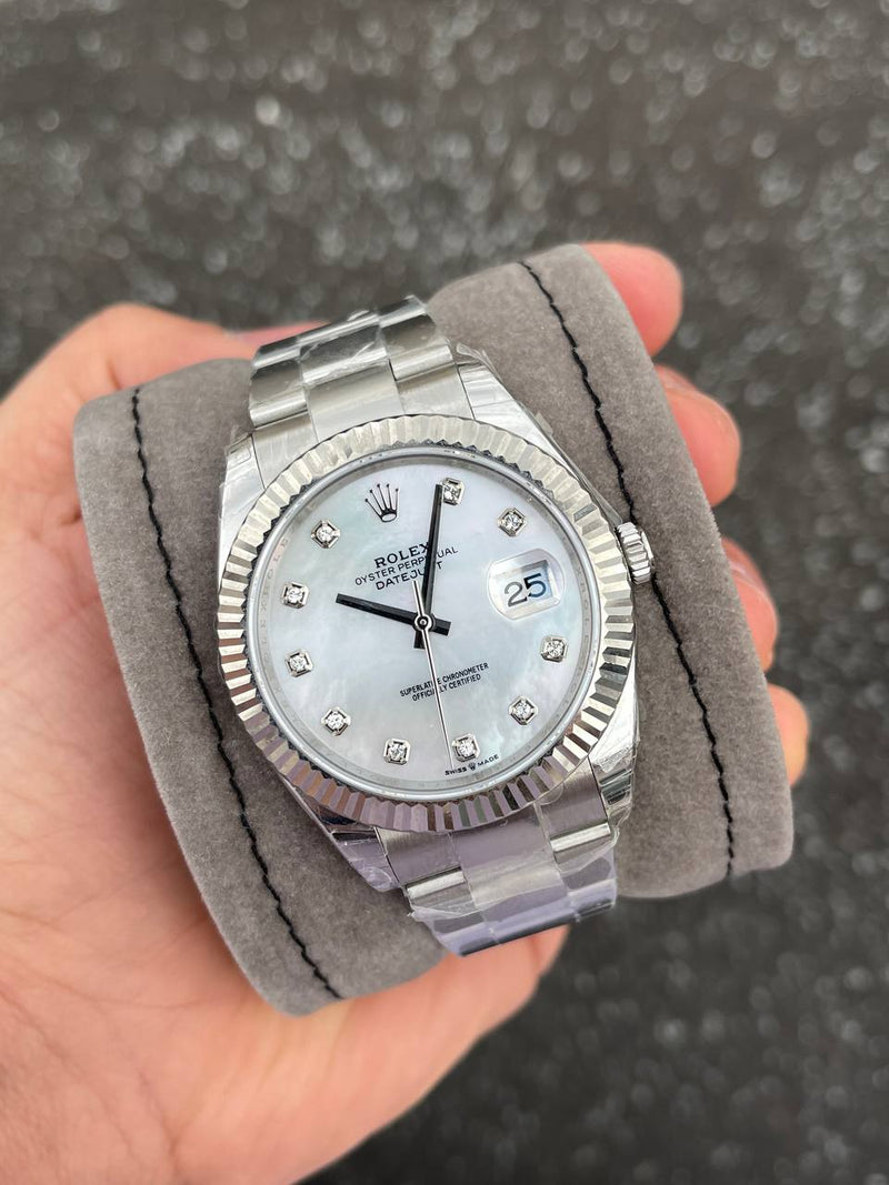 Best Replica Rolex Datejust white field with Diamonds