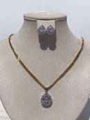 Set of Zircon gold color, standard mixed queen diamonds Necklace bling bling rocks zircon ears