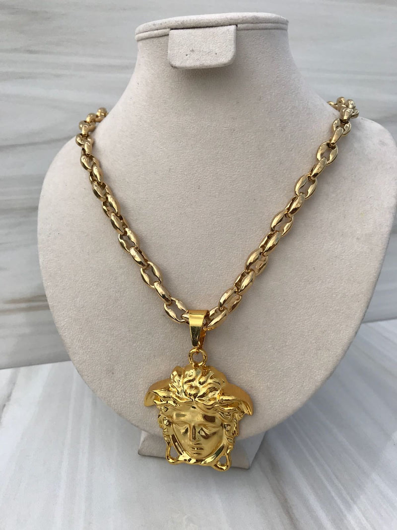 Grande Full Gold color Medusa Necklaces