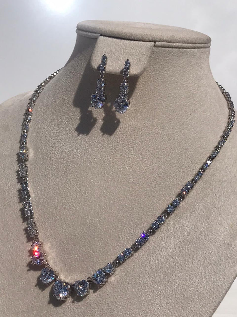 Zircon diamonds Necklace bling bling with zircon ears