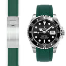Rolex black submariner with green strap