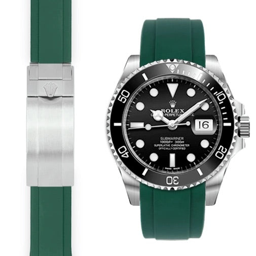 Rolex black submariner with green strap