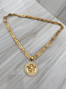 Full Gold color With emerald Medusa Necklaces