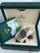 Rolex Datejust bicolor green with Diamonds