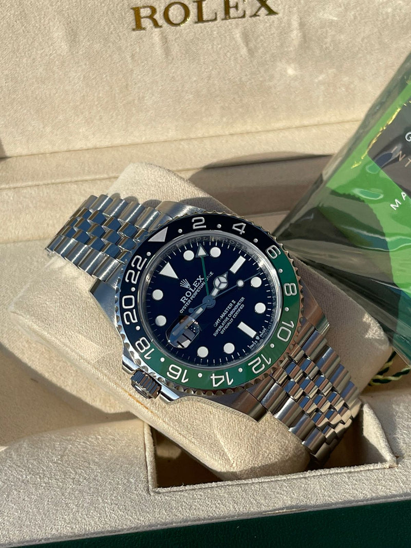 Rolex GMT Master ll SPRITE jubile 3285 1:1 Doublete ETÁ (rolex left handed)