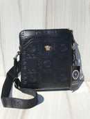 Versace full black big shoulder bag with metallic medusa