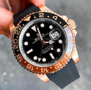 Rolex  GMT master II rosegold with black strap