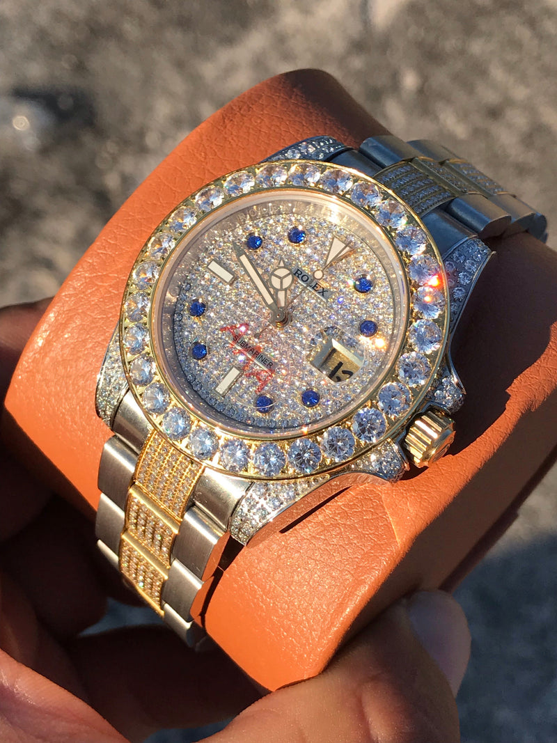 Rolex Submariner bling bling blue jewels dial Iced Out