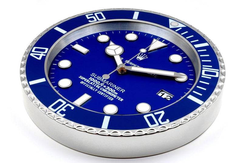 Submariner blue & grey wall clock