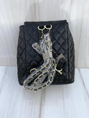 Chanel black colour women school and travel bag