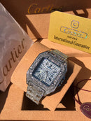 Cartier Santos Bling Bling Silver Iced Out