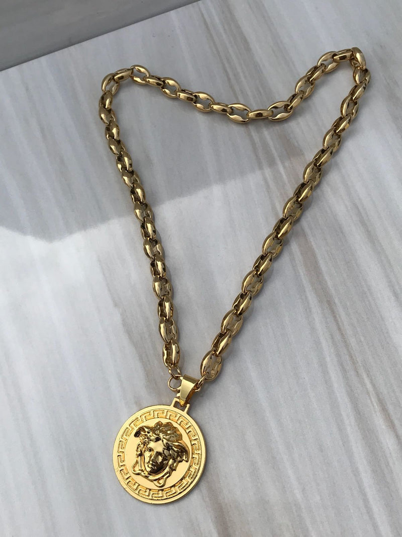 Full Gold color Medusa Necklaces