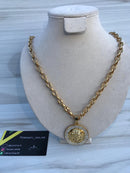 Full Standard Gold color With circle emerald Medusa Necklaces