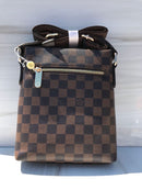 LV brown shoulder bag with France flag