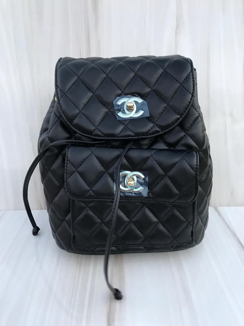 Chanel black colour women school and travel bag