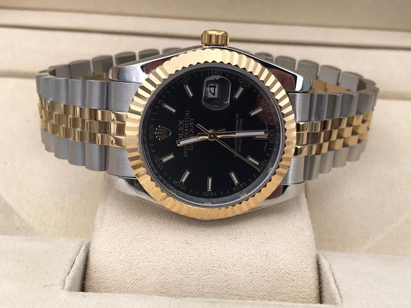 Rolex datejust bicolor with black dial