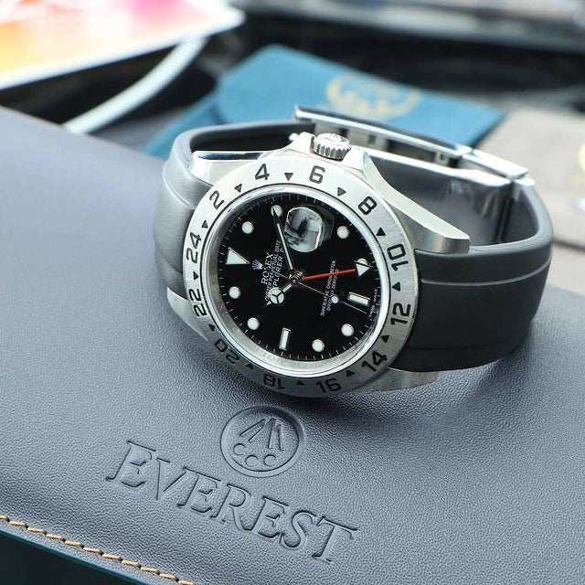 Rolex Explorer with black strap