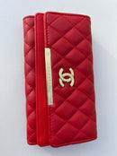 Chanel new trendy red leather model women’s wallet