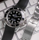 Rolex black sea dweller with black strap