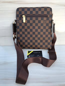 LV brown shoulder bag with merallic LV sign