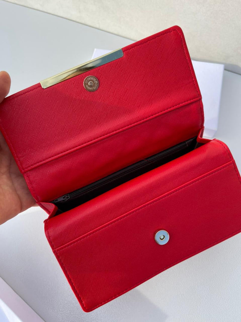 Chanel new trendy red leather model women’s wallet