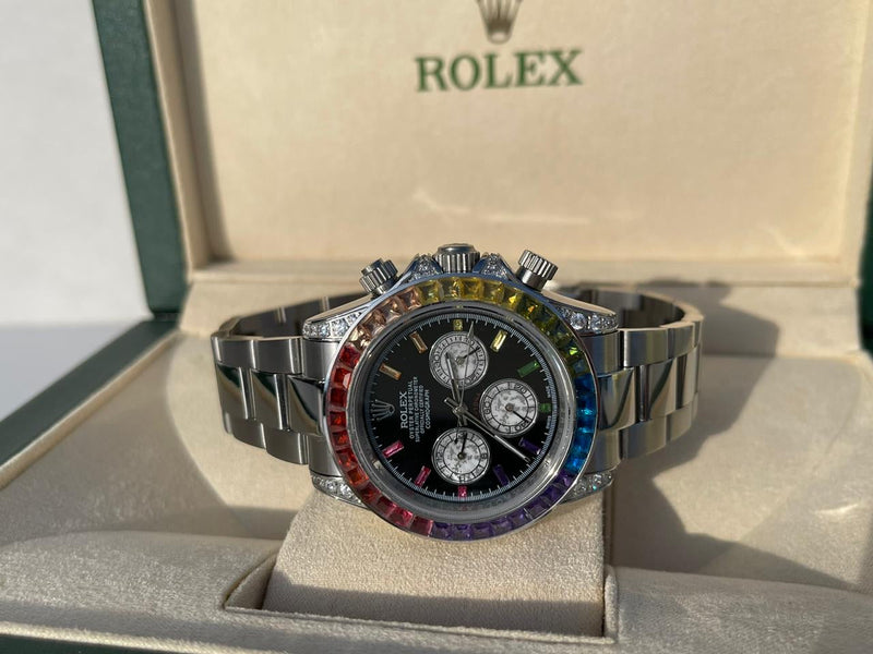 Rolex Grey Daytona Rainbow Iced Out new model