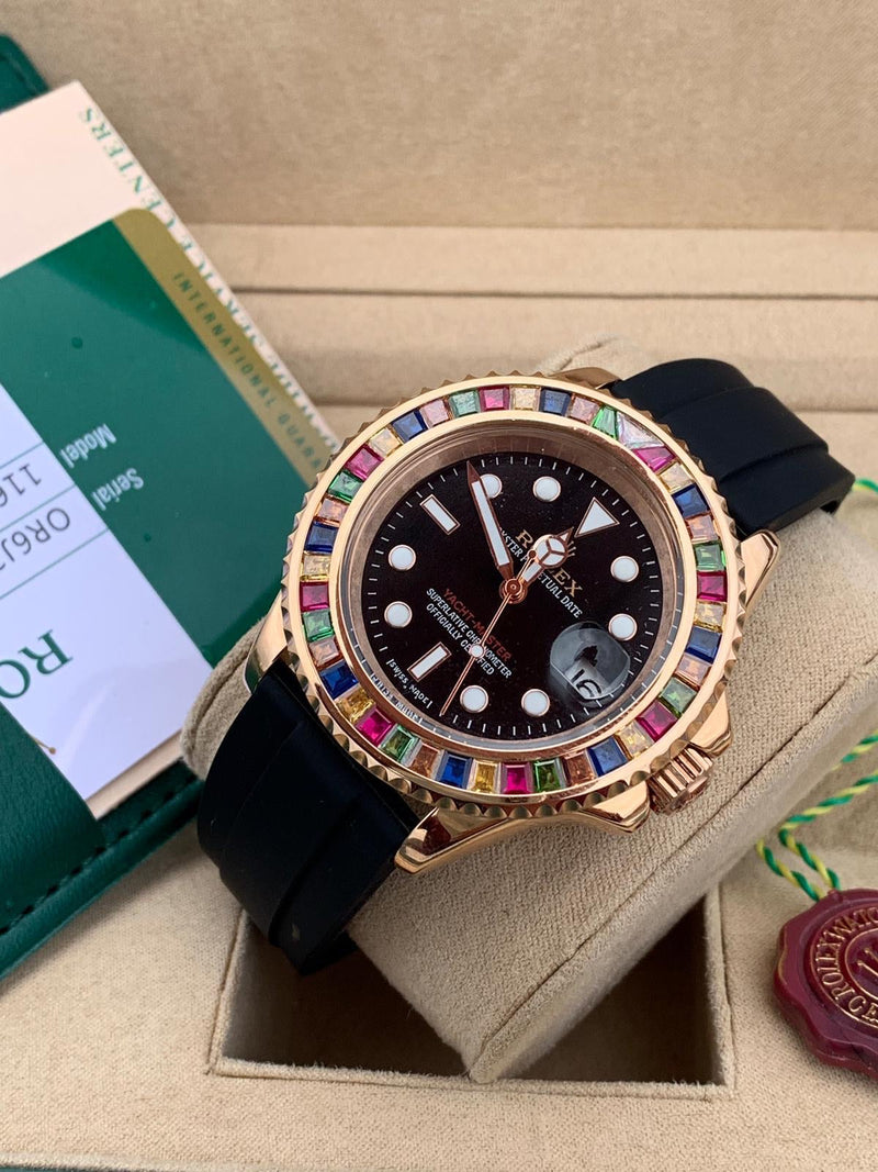 Rolex Yacht Master ll  Rainbow Mad Iced Out
