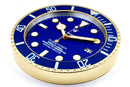 Submariner blue & gold wall clock