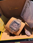 Cartier Santos Bling Bling Rose Iced Out