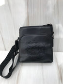 Versace full black big shoulder bag with engraved medusa