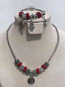 Full set of pandora, red mixed queen Elisabeta Necklace