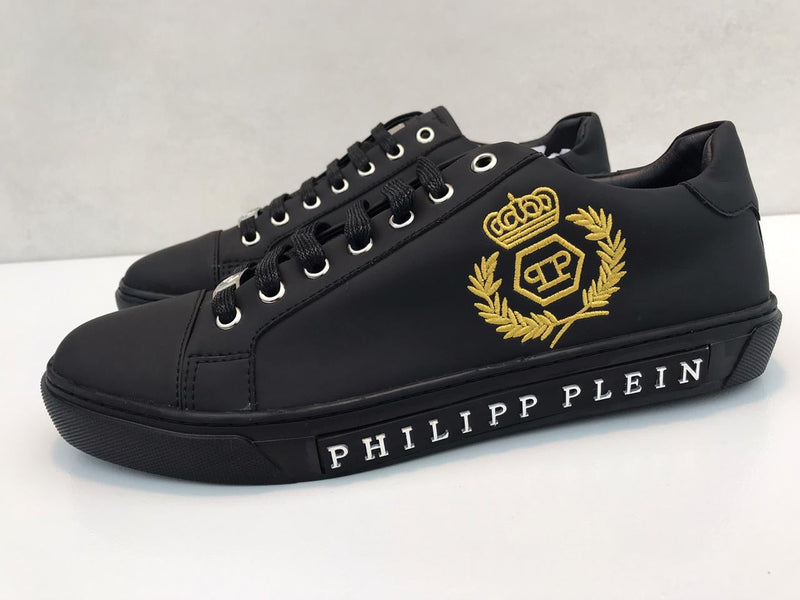 Best Replica Philipe Plein black color leather sneakers, Swiss
