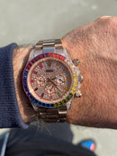 Best Replica Rolex full gold Daytona Rainbow Iced Out new model