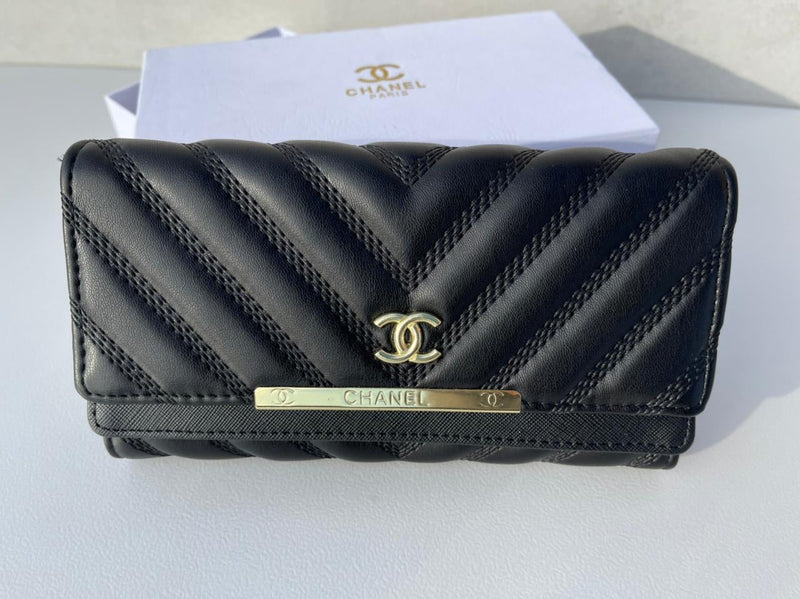 Chanel new trendy black leather model women’s wallet