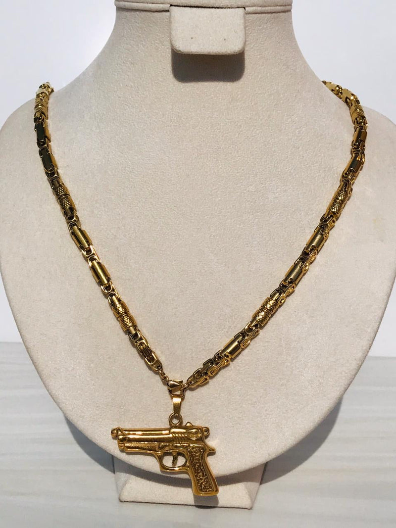 Full standard Gold color pistol - gun Necklaces