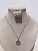 Set of Zircon grey color, standard mixed queen diamonds Necklace bling bling rocks zircon ears